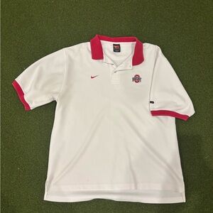 Nike White Polo Shirt with Red Trim